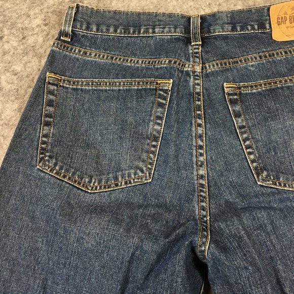 GAP Jeans 33x32 Mens Dark Wash Relaxed Straight 100 Cotton Solid Zip Fly Blue - Picture 12 of 15